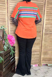 Southern Stitch Serape & orange short sleeve women t-shirt GJQ9938