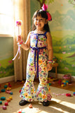 Floral printed sleeveless girls jumpsuit with tie XCH0999-24H (A1S4)