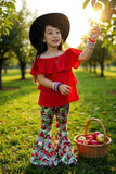 Leopard & strawberry serape printed girl 2pc set XCH0777-27H (A4S8)