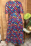 Western checkered sheer maxi women boutique dress Southern Stitch HQ17577