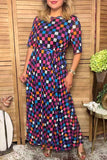 Western checkered sheer maxi women boutique dress Southern Stitch HQ17577
