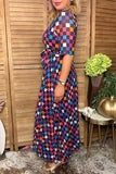 Western checkered sheer maxi women boutique dress Southern Stitch HQ17577