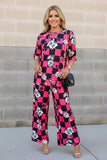 Western checkered & dice top pant women boutique set Southern Stitch HQ17586