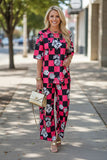Western checkered & dice top pant women boutique set Southern Stitch HQ17586