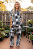 Western black/white checkered top & pant women boutique set Southern Stitch HQ17587 FS4