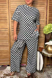 Western black/white checkered top & pant women boutique set Southern Stitch HQ17587 FS4