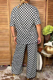 Western black/white checkered top & pant women boutique set Southern Stitch HQ17587 FS4