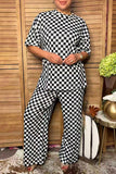 Western black/white checkered top & pant women boutique set Southern Stitch HQ17587 FS4