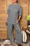 Western black/white checkered top & pant women boutique set Southern Stitch HQ17587 FS4