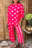 Western pink polka dots & stripes women boutique set Southern Stitch HQ17588