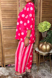 Western pink polka dots & stripes women boutique set Southern Stitch HQ17588