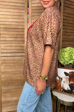 Western Merry & bow & leopard printed women's boutique top Southern Stitch HQ17592