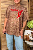 Western Merry & bow & leopard printed women's boutique top Southern Stitch HQ17592