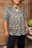 Western leopard print short sleeve women's boutique top Southern Stitch HQ17594