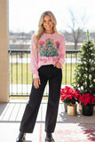 Christmas tree & Merry Bright pink women's boutique top Southern Stitch HQ17656