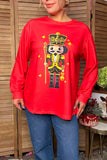 Christmas nutcracket print red women's boutique top Southern Stitch HQ17659