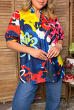 Western vibrant floral short sleeve women's boutique blouse Southern Stitch HQ17663
