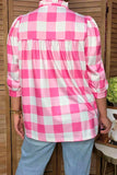 Western pink white checkered baby doll women's boutique top Southern Stitch HQ17666 FS4
