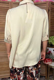 Western cream silky puff sleeve women's boutique blouse Southern Stitch HQ17743