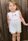 Shop summer white ice cream embroidery baby girls romper DLH2543