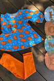Halloween pumpkin top orange legging girls boutique set XCH0010-18H 9S3