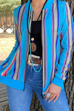 GJQ9433 Multicolor serape zipper jacket AS15