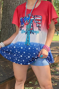 XCH13050 WE ARE THE PEOPLE USA thunderbird patriotic blouse