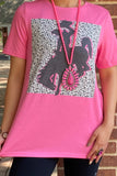 XCH14127 PINK  TOP W/ BRONC RIDER GRAPHIC