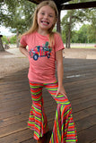 Western Serape truck printed girls set DLH0923-11 (A5S9)