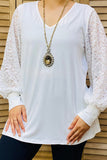 White top w/lace long sleeves BQ14110-1