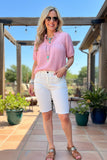 Western White denim fabric bermuda women's boutique shorts J197 IS13