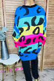 Multi color leopard knitted long sleeve women sweater MY13437