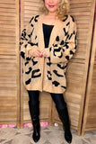 Mom and me cozy leopard loose style long sleeve women sweater/cardigan MY15287 IS8/TOP (Copy)