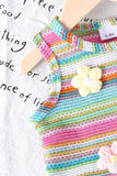 Toddler girl colorful striped knit tank top & shorts set 251277M A13S1