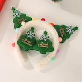 Merry Christmas headband & 2pcs clip hair bow 3pc girls hair accessories