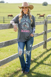 Western blue distressed jeans denim women's boutique pant S003 IS15