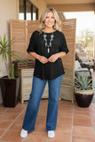 Western washed blue denim straight jeans women's boutique pant S006 IS15