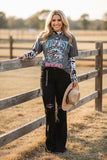 Western "WILD WEST RODEO" gray women's boutique top XCH14272 (DS9)