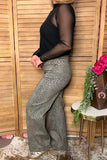 Western grey leopard denim wide leg women's boutique jeans Southern Stitch S028