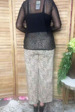 Western leopard denim wide leg women's boutique distress jeans Southern Stitch S029