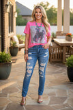 Western blue denim pant distressed women's boutique jeans SP-J1521 IS12