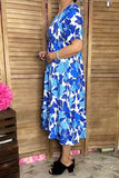 Southern Stitch NEW Blue & White Floral Printed Midi Dress XCH16216(BS3)