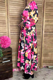 Floral long sleeve women's maxi dress with belt BQ16314 (AS4)