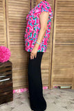 Women's blouse wholesale Floral printed & off shoulder & double ruffles GJQ16271 DS5