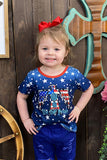 WE THE PEOPLE USA thunder bird & stars printed girls t-shirt XCH0660-1H A9S5