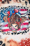 Shop summer girls t-shirt 4th July patriotic USA flag printed cow little girs t-shirt DLH1224-05