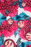 Pink smiley faces & leopard printed baby romper DLH1124-11