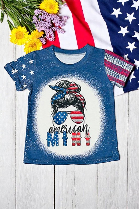 Children clothing online AMERICAN MINI printed little girls t-shirt DLH1224-04