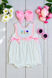 Shop summer white ice cream embroidery baby girls romper DLH2543
