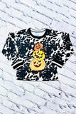Western cow printHalloween long sleeve girls boutique top DLH0821-5 (A7S6)